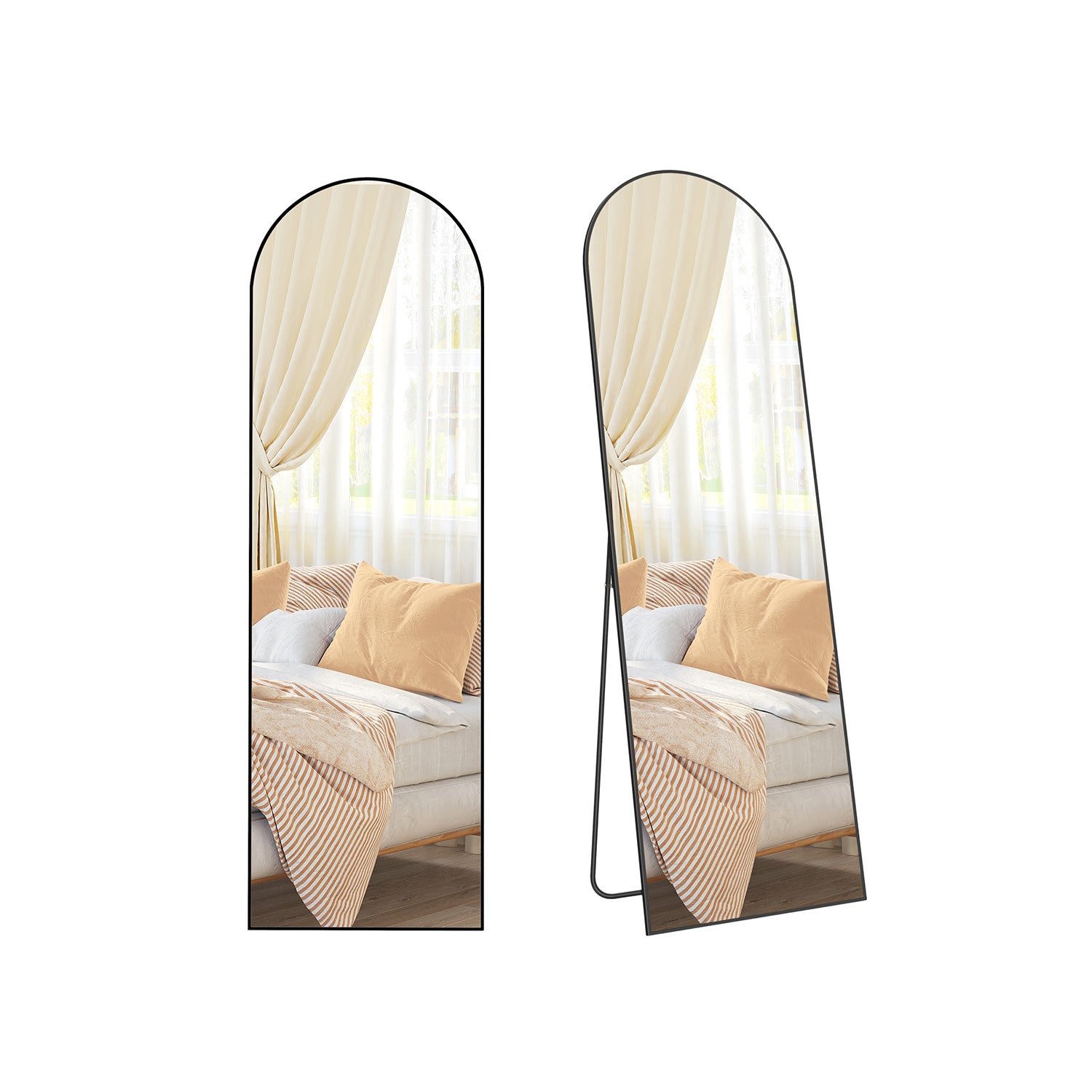Pass mirror 160 x 50 cm curved ink black