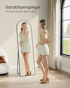 Pass mirror 160 x 50 cm curved ink black