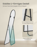 Pass mirror 160 x 50 cm curved ink black