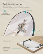 Pass mirror 160 x 50 cm curved ink black