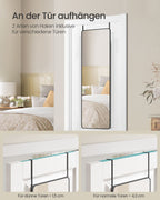 Pass mirror 120 x 40 cm rectangular ink -black
