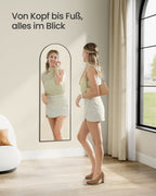 Pass mirror 120 x 40 cm curved ink black