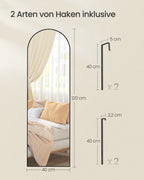 Pass mirror 120 x 40 cm curved ink black