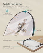 Pass mirror 120 x 40 cm curved ink black