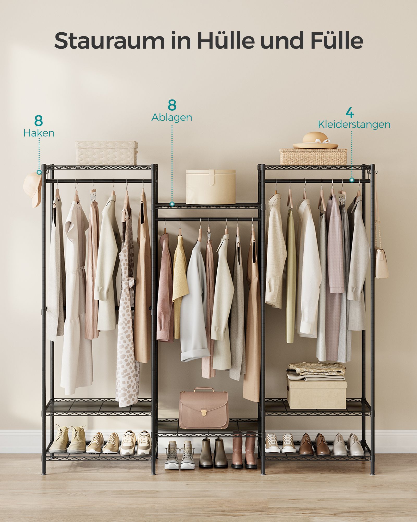 Wardrobe - Open - with adjustable shelves