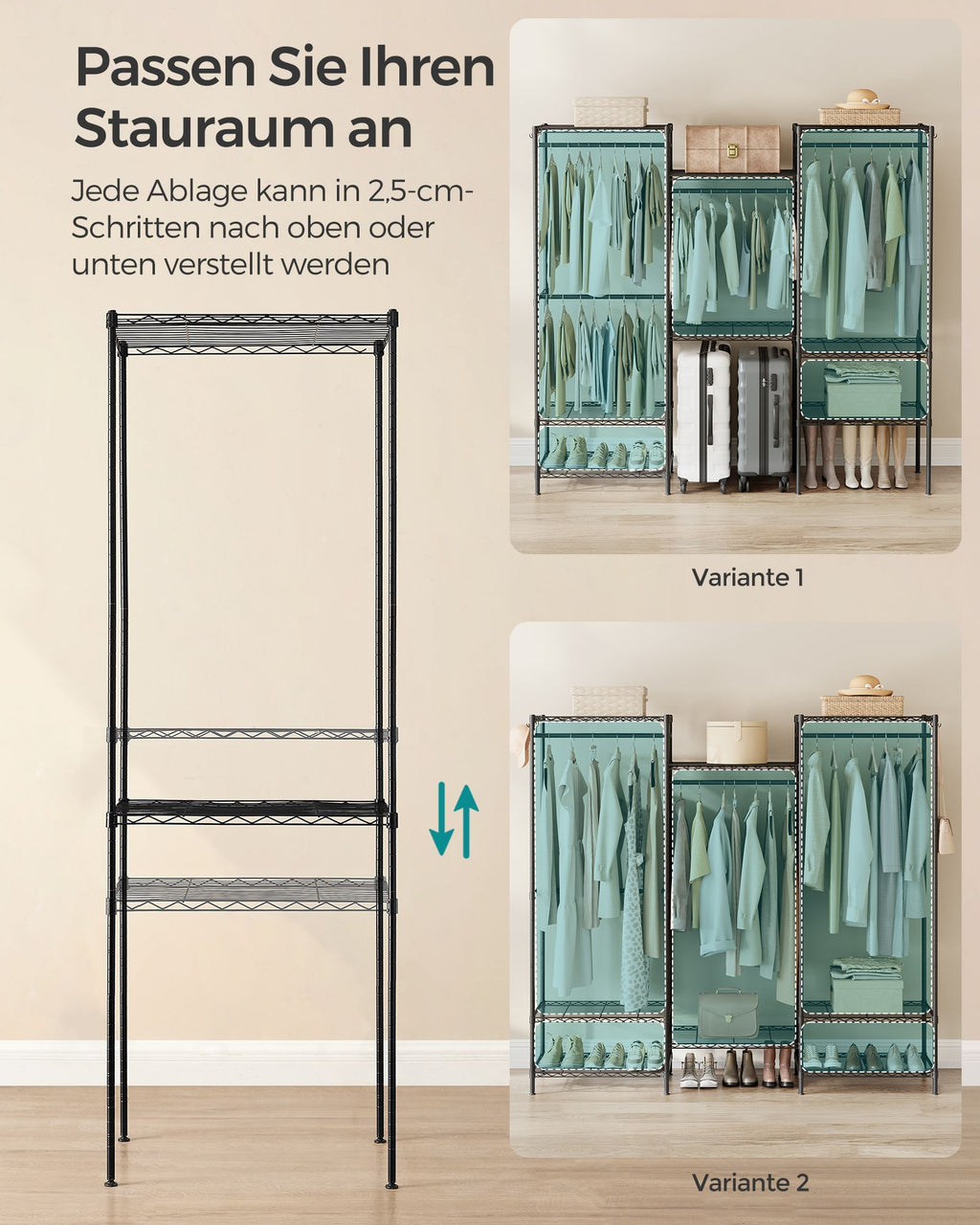 Wardrobe - Open - with adjustable shelves