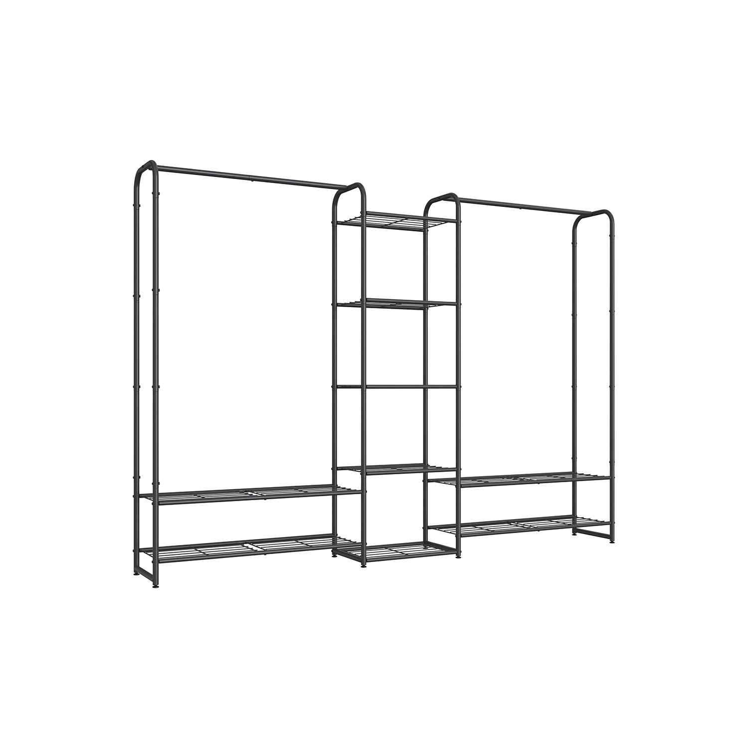 Clothing rack - with shelves - 29 × 183 × 158.4 cm - matt black