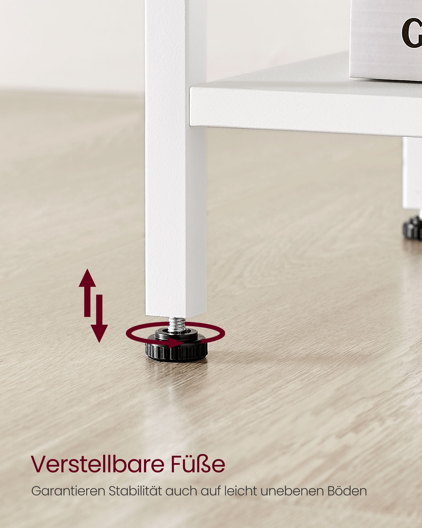 Side table - Set of 2 - with white fabric drawers