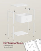 Side table - Set of 2 - with white fabric drawers