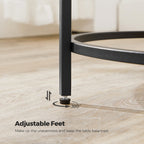Side table - Round coffee table - With black metal frame
