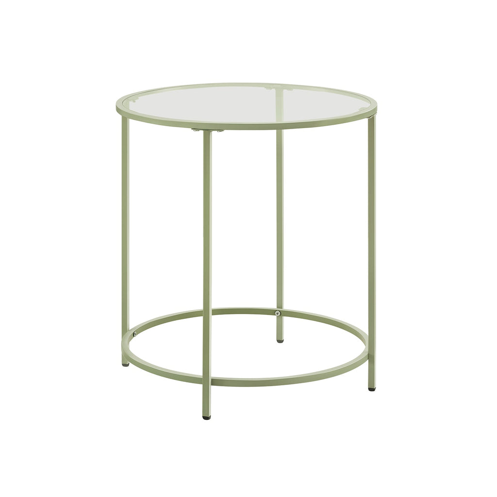 Side table - Round coffee table - With black metal frame