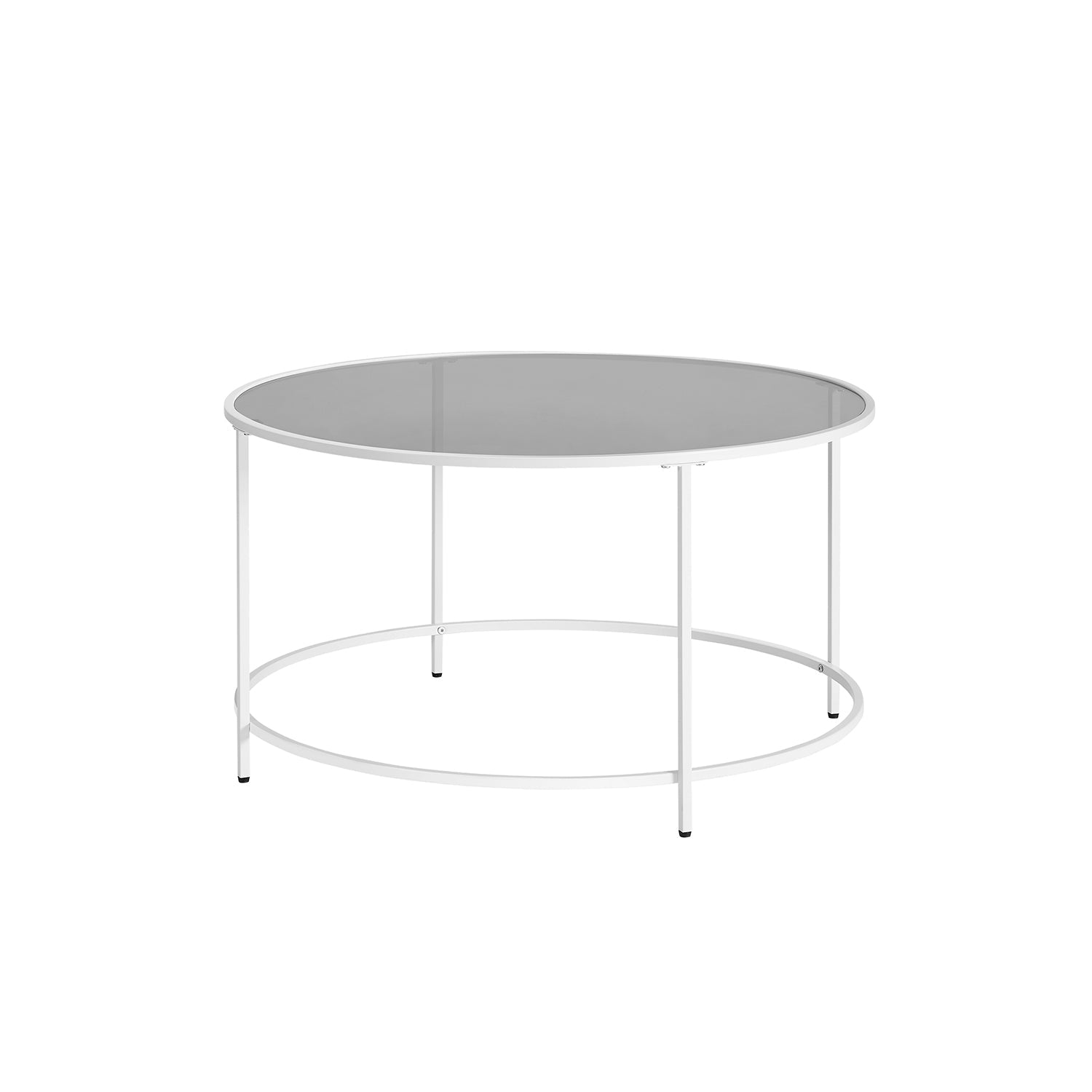 Coffee table - Round coffee table - Side table with glass top - Black