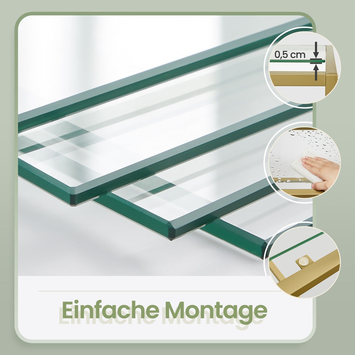Bookcase with 6 levels, plank with shelters made of tempered glass, standing plank