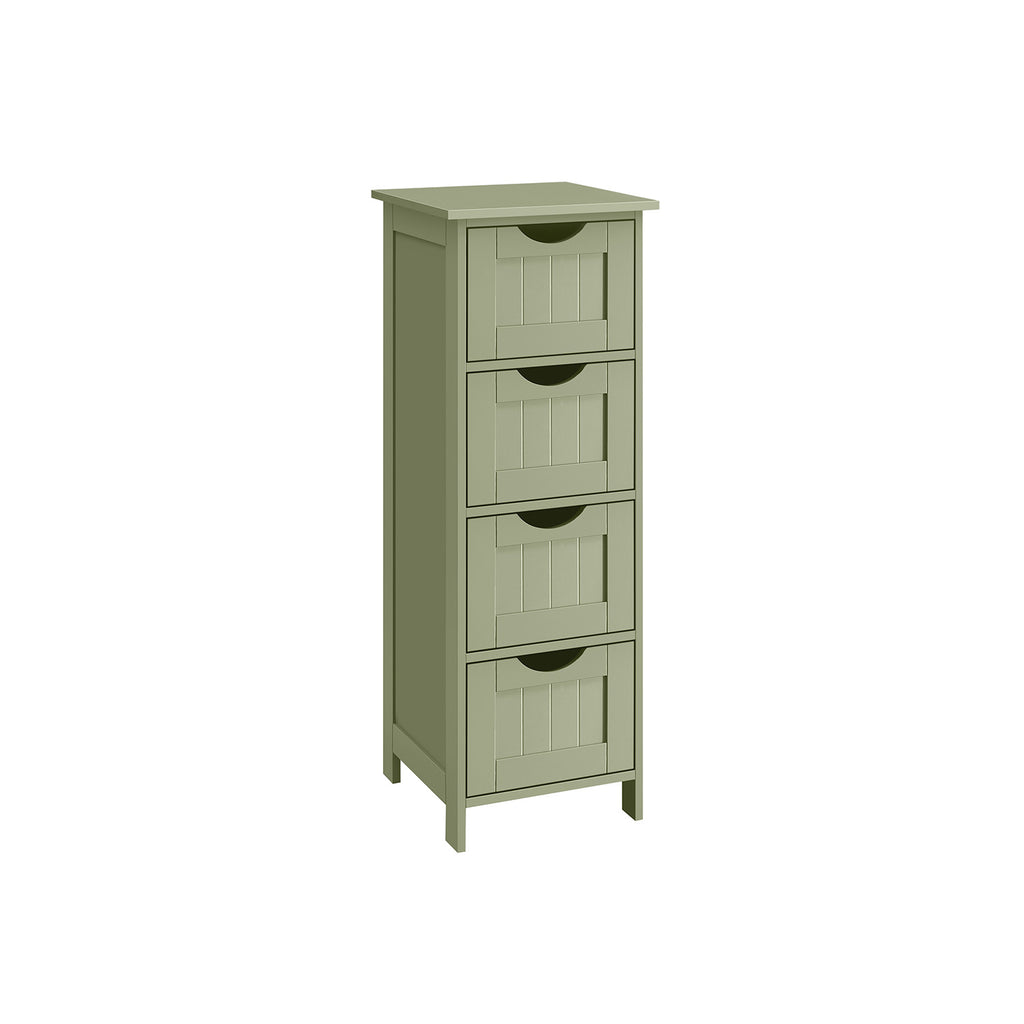 Bathroom cabinet - 4 drawers - 30 × 30 × 82 cm - Laurel green