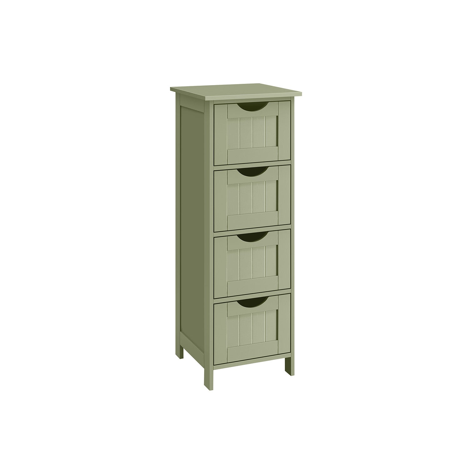 Bathroom cabinet - 4 drawers - 30 × 30 × 82 cm - Laurel green