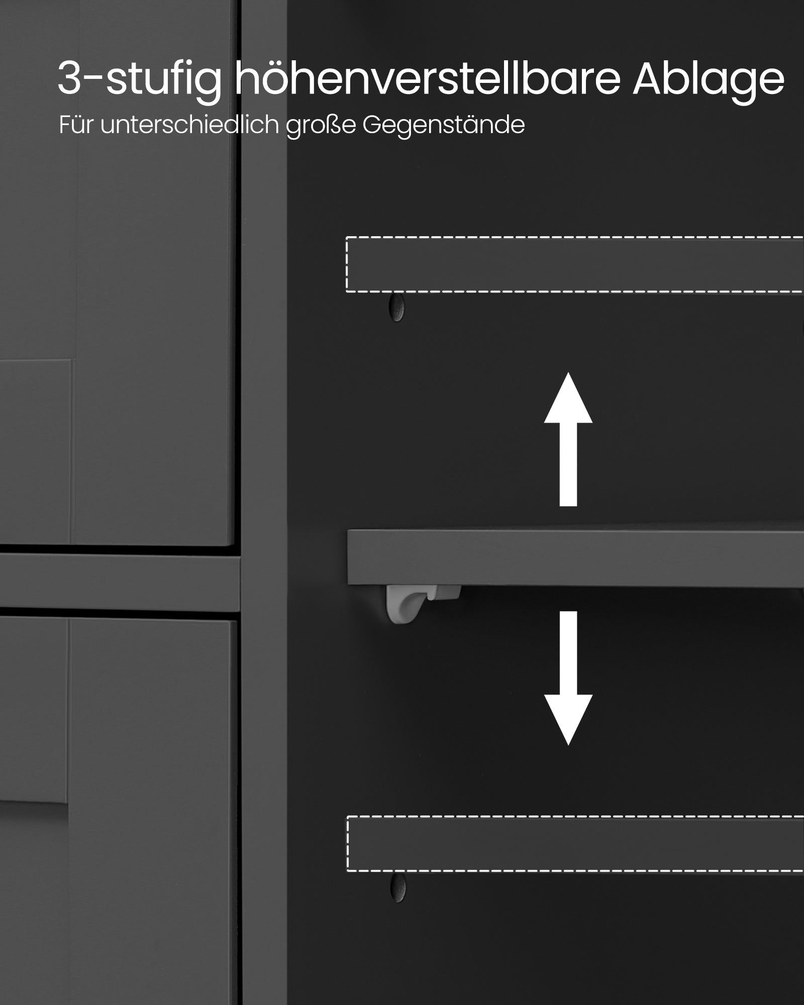 Bathroom furniture - 4 drawers - 30 × 55 × 82 cm - ink black