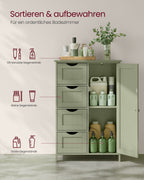 Bathroom cabinet - 4 drawers - 30 × 55 × 82 cm - forest green