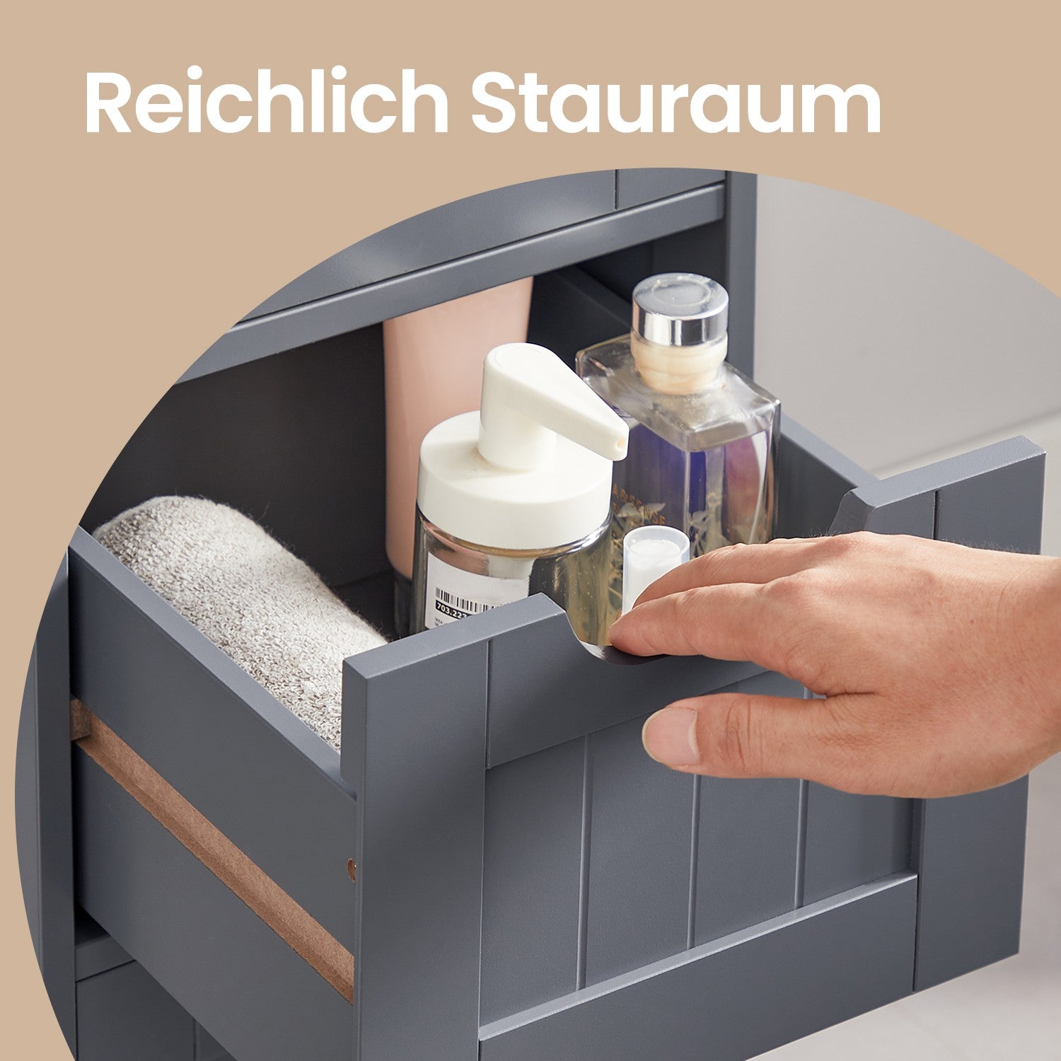 Bathroom cabinet, bathroom cabinet, side cupboard with 4 drawers