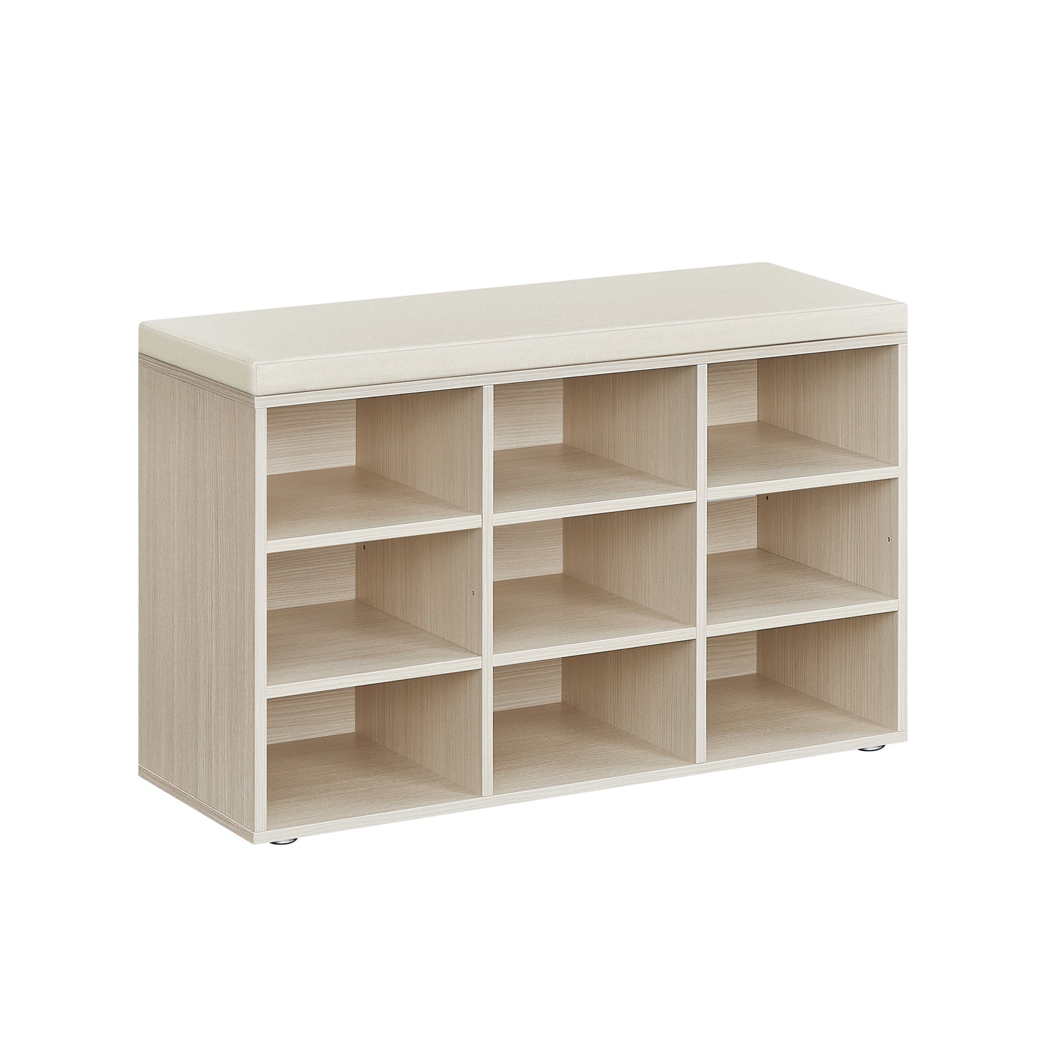 Shoe cabinet - Shoe bench - 9 compartments - With seat - from wood - Brown