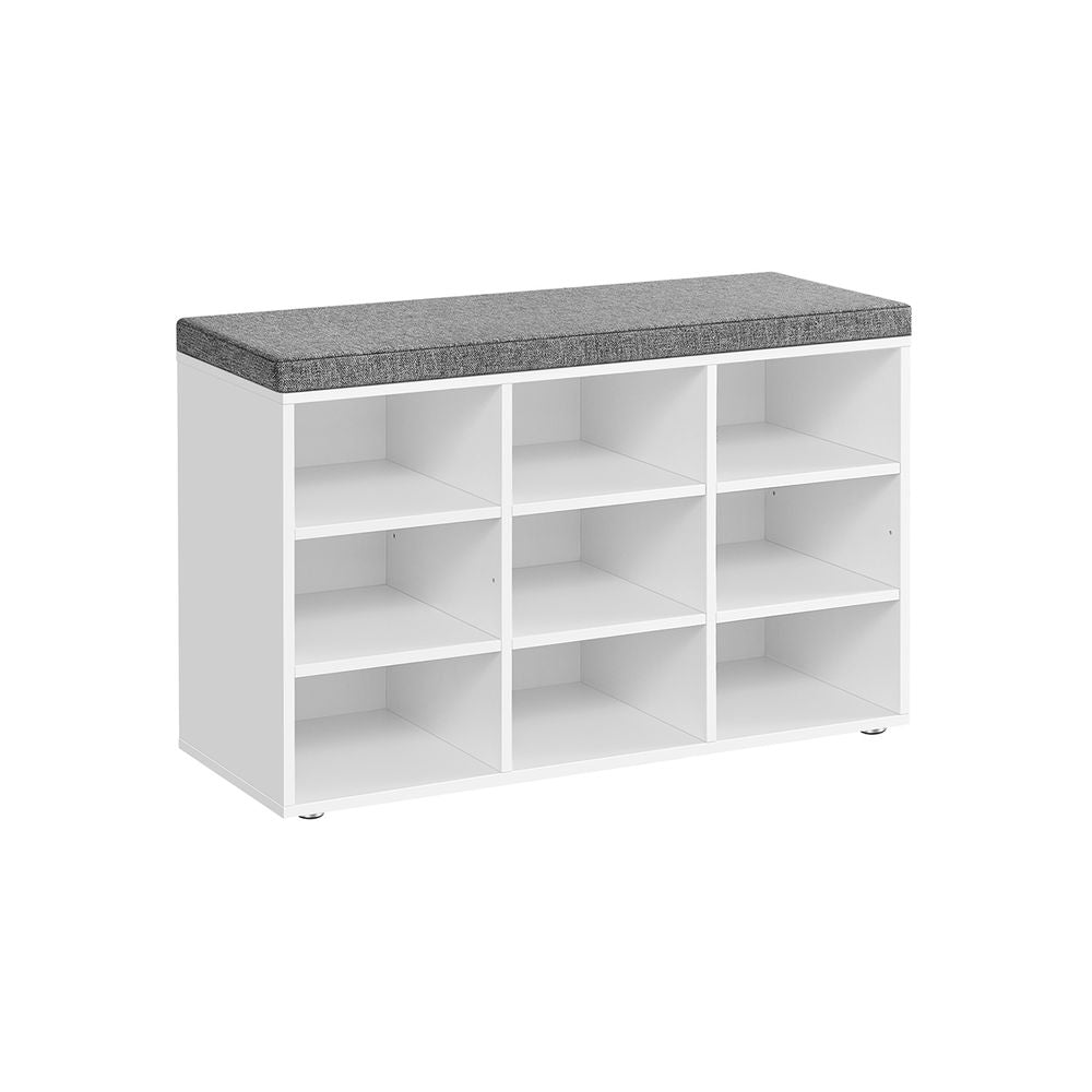 Shoe cabinet - Shoe bench - 9 compartments - With seat - from wood - Brown