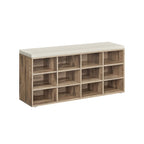 Shoe rack with seat - 30.3 × 104 × 48 cm - natural beige
