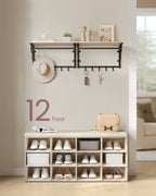 Shoe rack with seat - 30.3 × 104 × 48 cm - natural beige