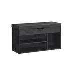Shoe bench with 3 open compartments, natural beige