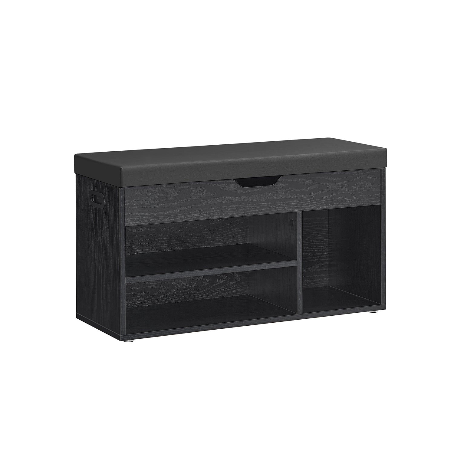 Shoe bench with 3 open compartments, natural beige