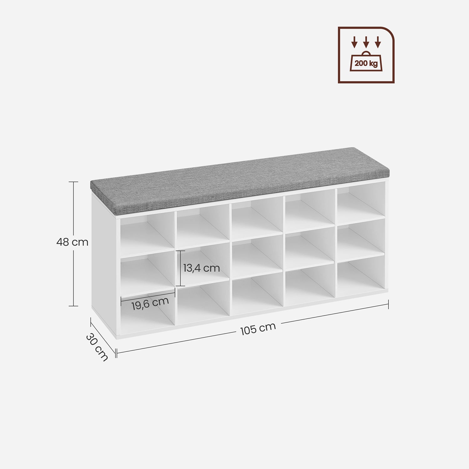 Shoe Bank - Shoe Rack with 10 compartments - White