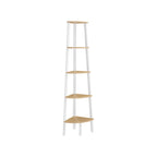 Bookcase 5 levels Industrial natural oak color matt white