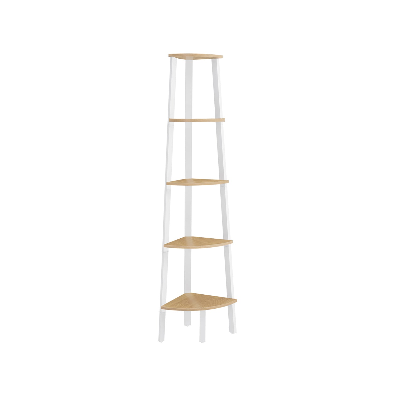 Bookcase 5 levels Industrial natural oak color matt white