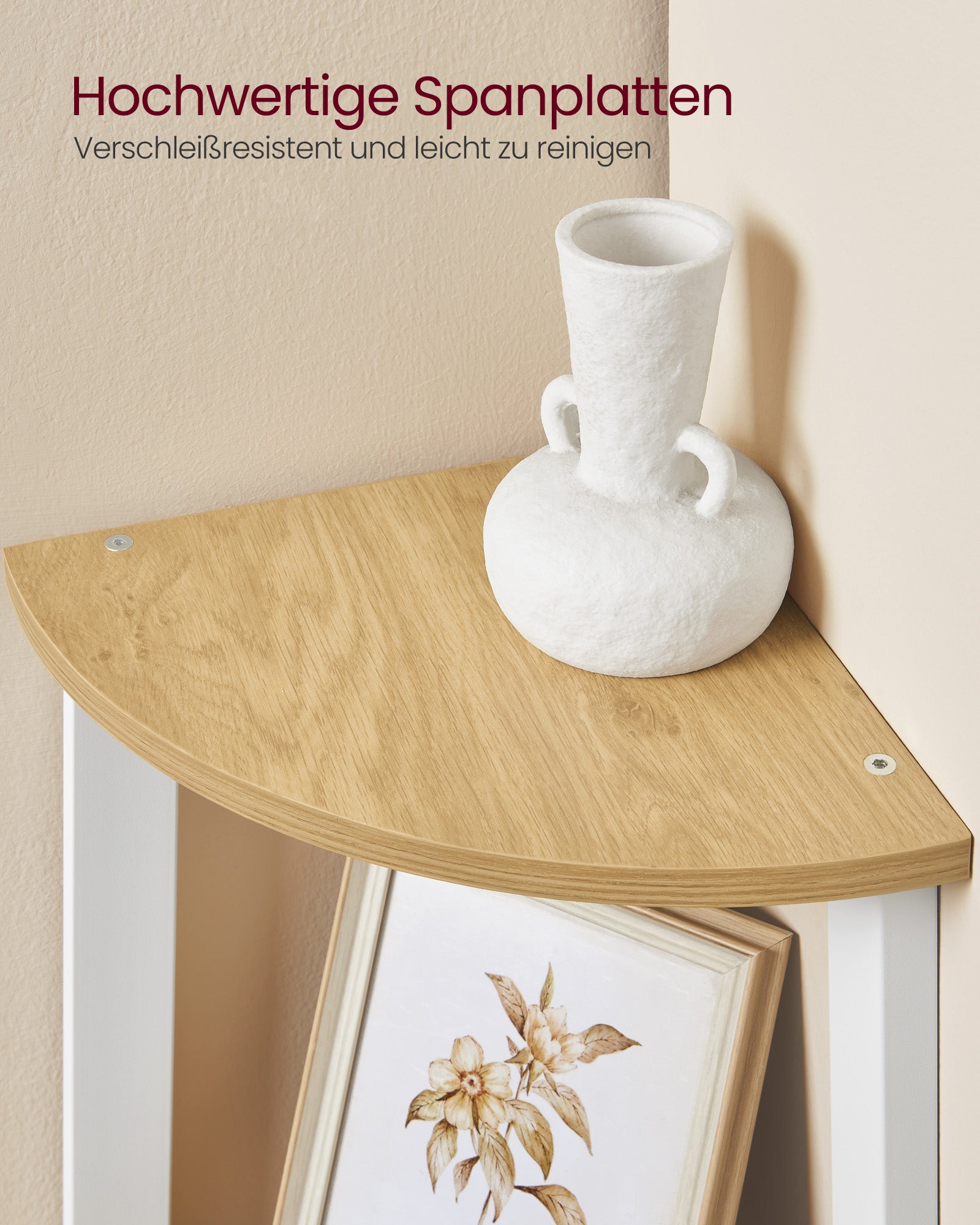 Bookcase 5 levels Industrial natural oak color matt white