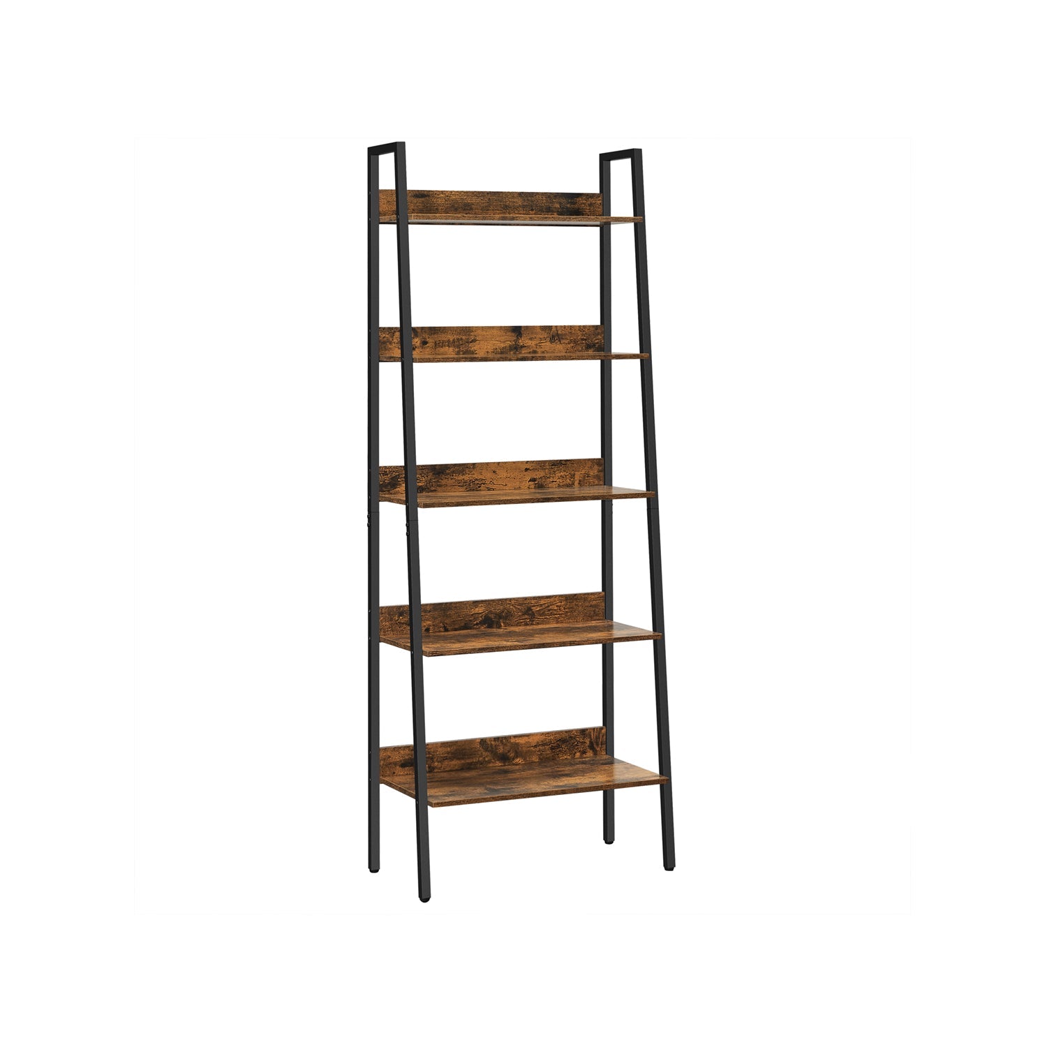 Bookcase - Living room cabinet - With 5 levels - Metal frame - Brown