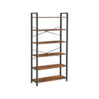 Bookcase - 6 levels - 30 x 120 x 172.5 cm - Vintage brown / black