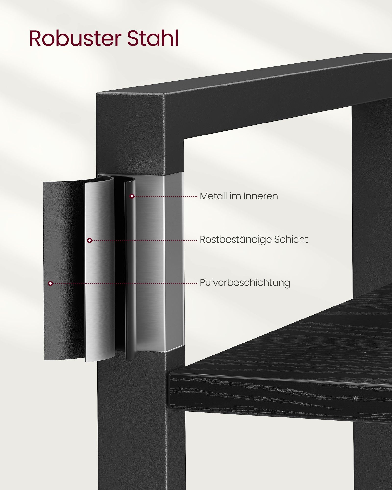 Bookcase-6 Levels-Industrial Design-Ebony-Zwart-Inktzwart