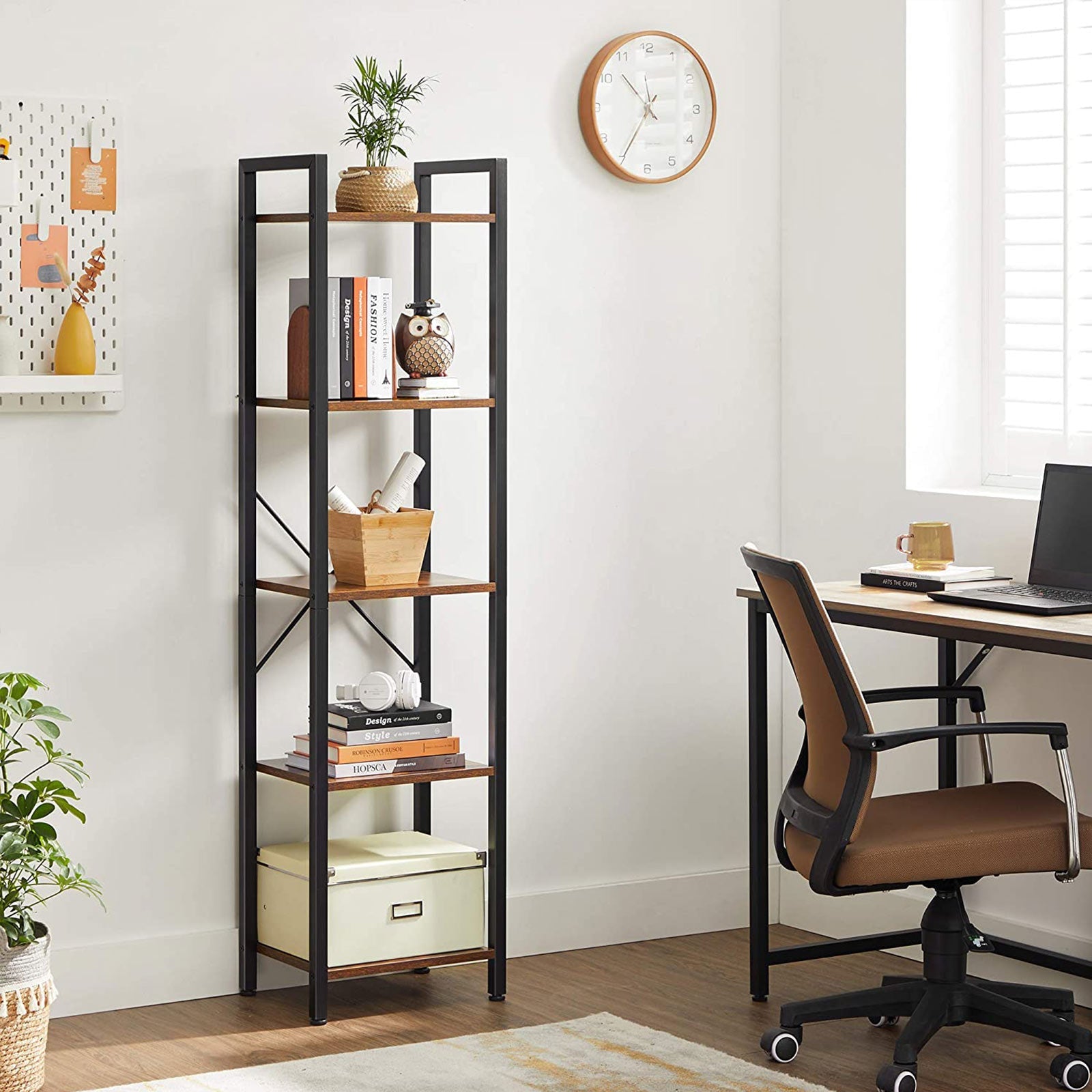 Bookcase - Wall cabinet - Living room cabinet - Vintage Brown/Black