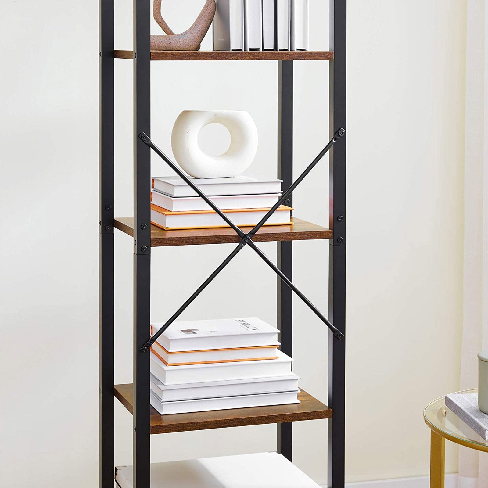 Bookcase - Wall cabinet - Living room cabinet - Vintage Brown/Black