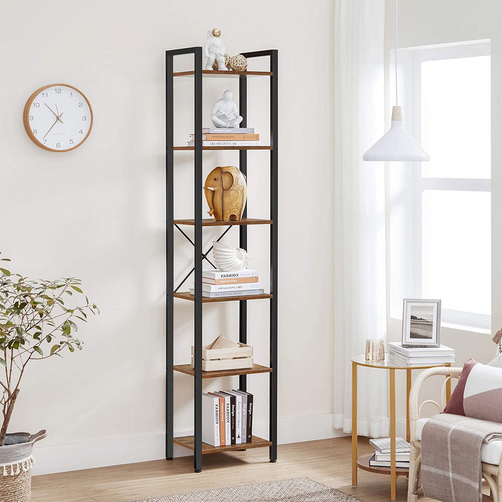 Bookcase - Storage cabinet - Living room cabinet - Decoret - Vintage Brown/Black