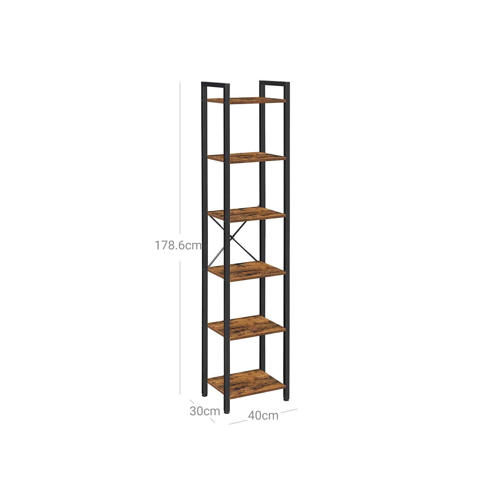 Bookcase - Storage cabinet - Living room cabinet - Decoret - Vintage Brown/Black