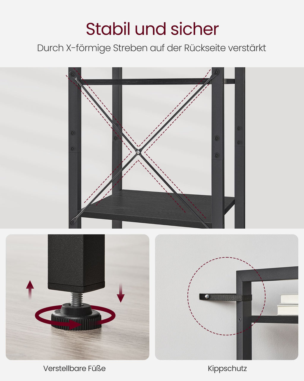 Bookcase - with 6 levels and handles