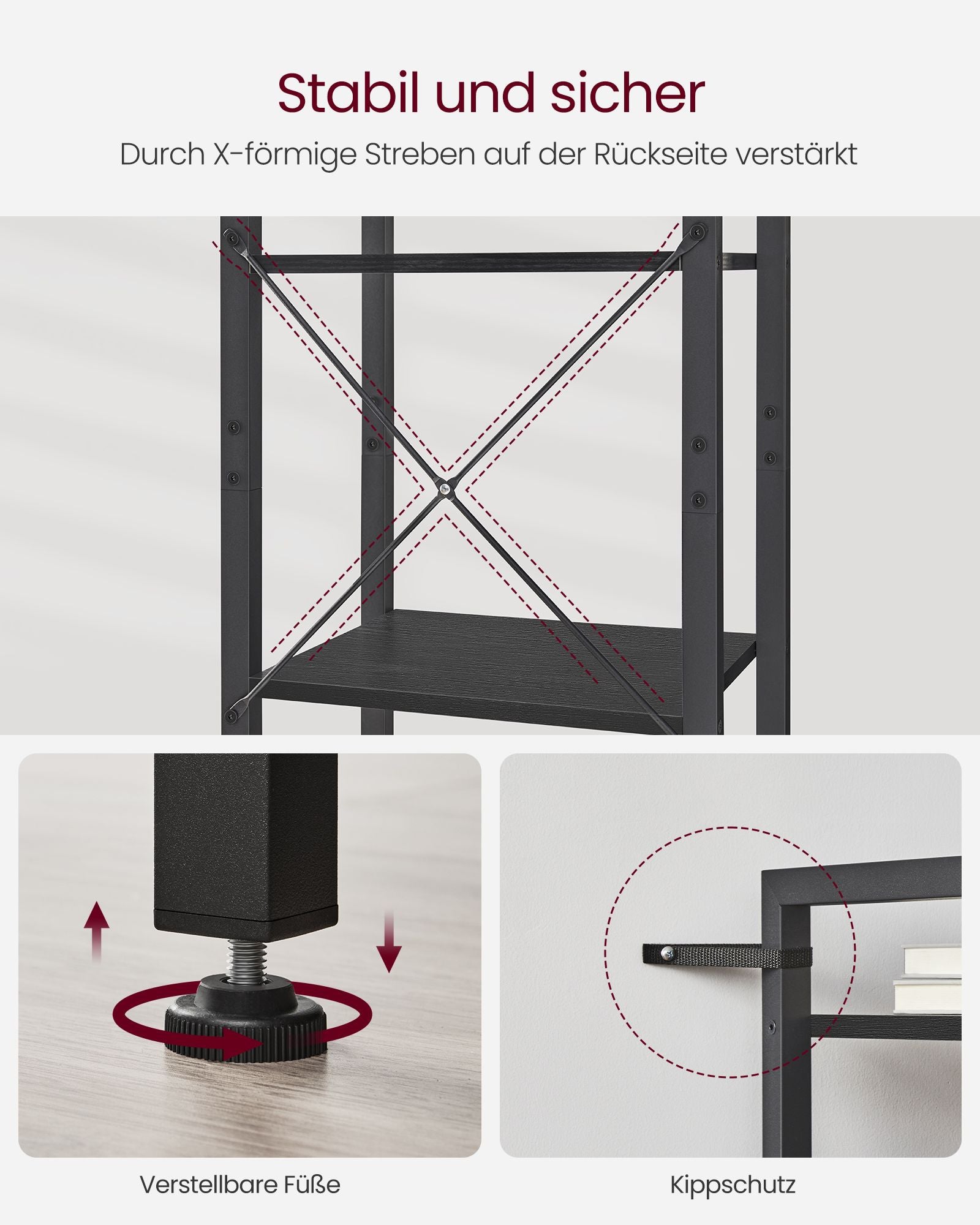 Bookcase - with 6 levels and handles