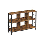 Bookcase - Standing cupboard with 6 compartments - Industrial design - Brown/Black
