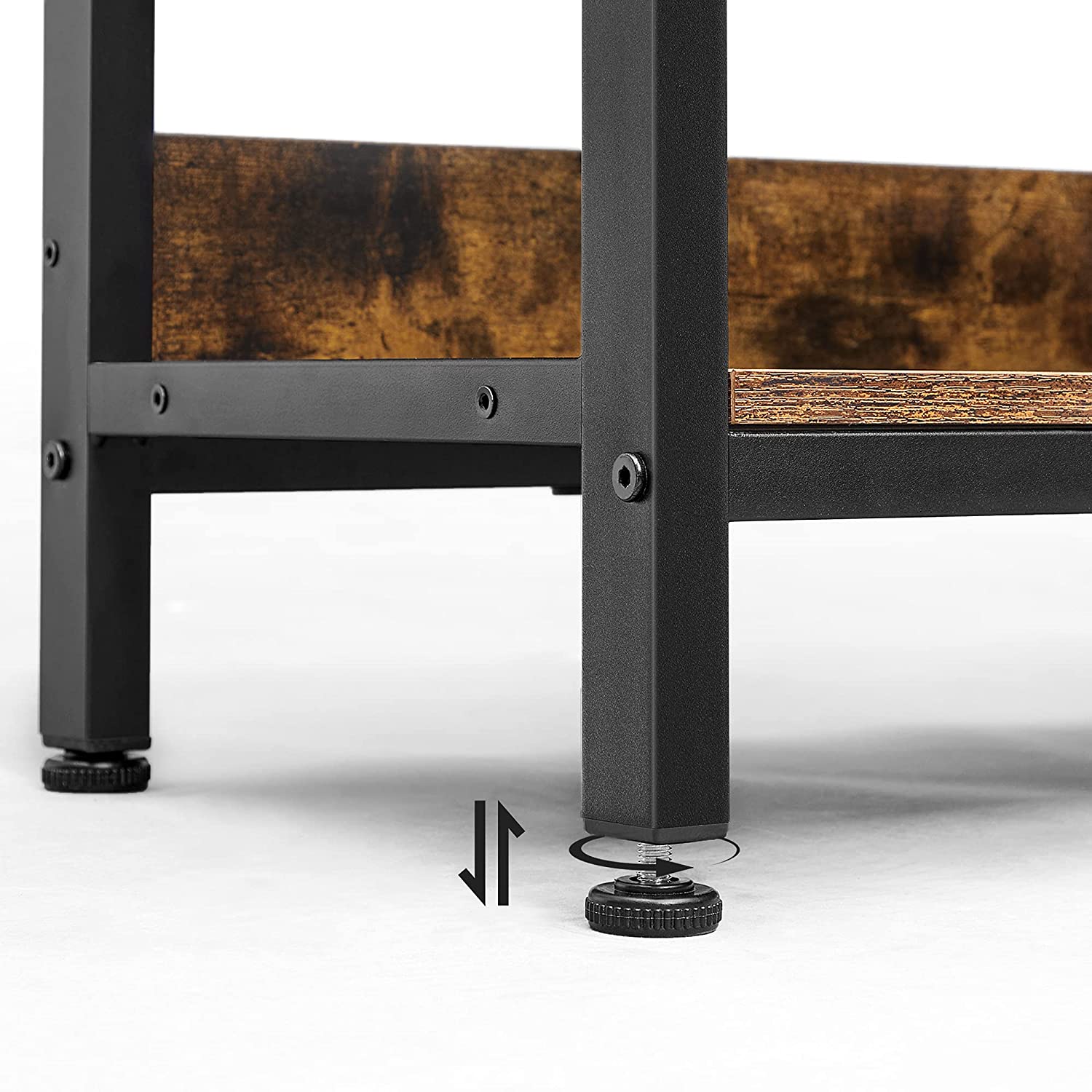 Bookcase - Standing cupboard with 6 compartments - Industrial design - Brown/Black