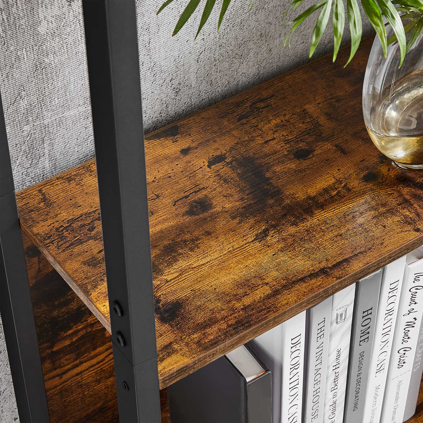 Bookcase - Ladder cabinet - Living room cabinet - Decoret - Vintage Brown / Black
