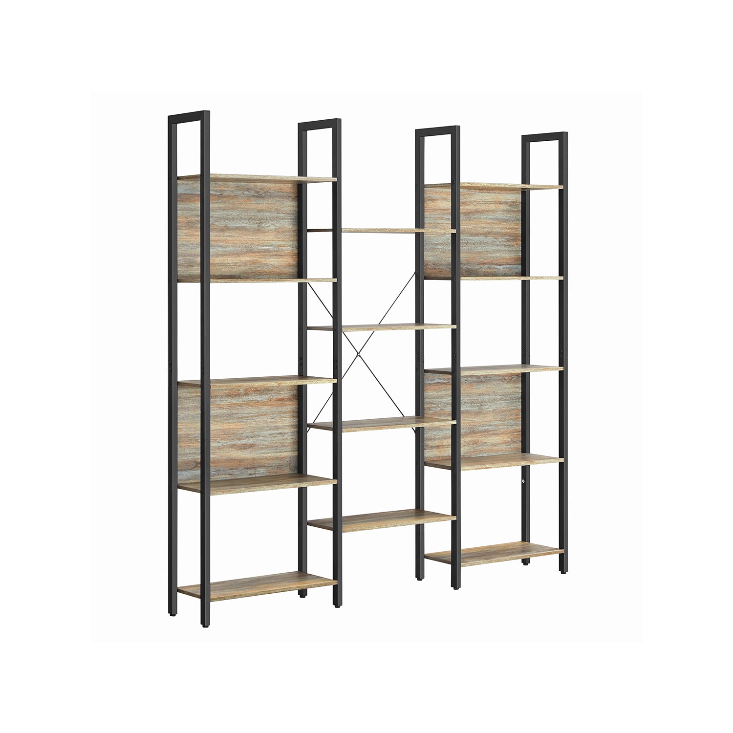 Bookcase - Ladder cabinet - Living room cabinet - Decoret - Vintage Brown / Black