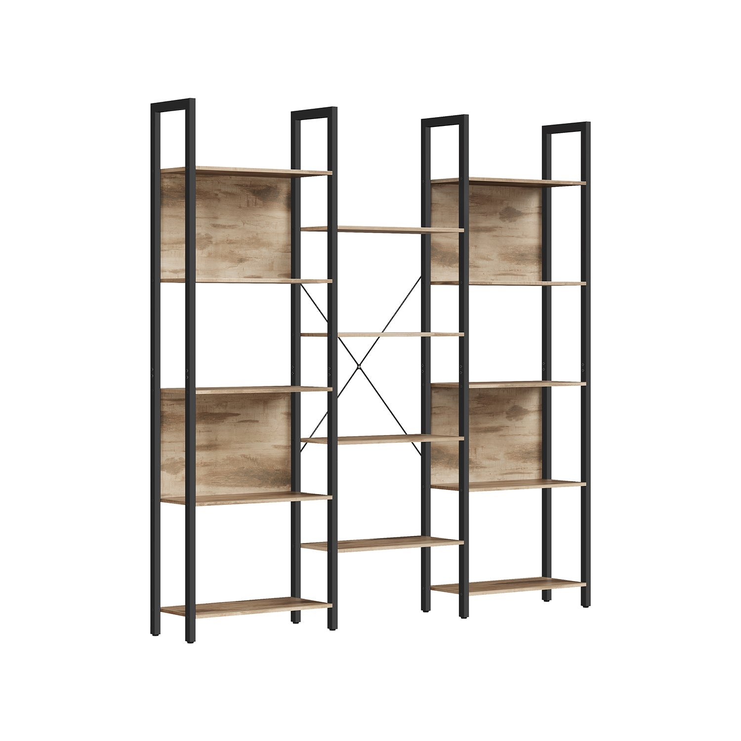 Bookcase - Ladder cabinet - Living room cabinet - Decoret - Vintage Brown / Black