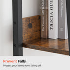 Bookcase - Ladderboard - With 5 shelves - Metal frame - Brown / Black