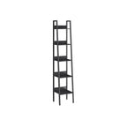 Bookcase - Ladder rack - With 5 levels - Metal frame - Black