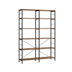 Bookcase - 6 levels - 30 x 120 x 172.5 cm - Vintage brown / black