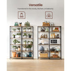 Bookcase - 6 levels - 30 x 120 x 172.5 cm - Vintage brown / black